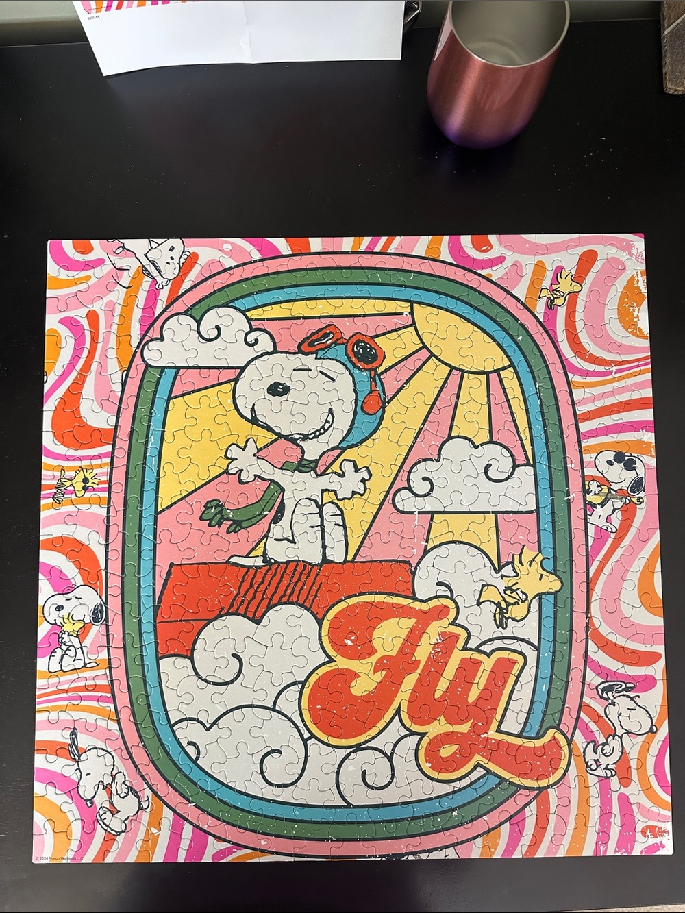 Peanuts Snoopy 'Fly' Puzzle - Pink Multicolor 300 pieces